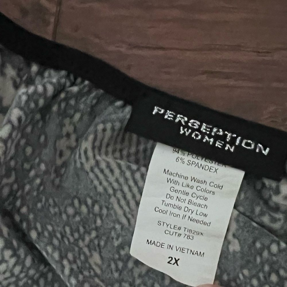 Perseption Black And Tan Python Patterned Blouse … - image 6